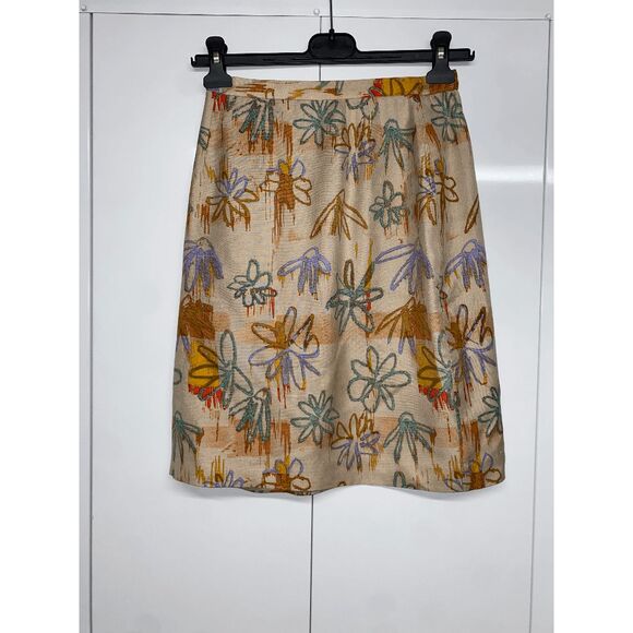 Donna Morgan Silk Multicolor Floral Pencil Lined Skirt, Size 6 - Picture 3 of 10